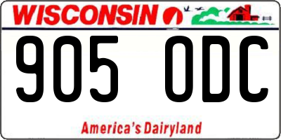 WI license plate 905ODC