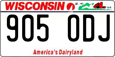 WI license plate 905ODJ