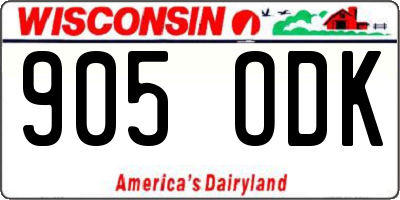 WI license plate 905ODK