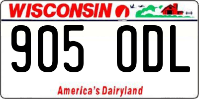 WI license plate 905ODL