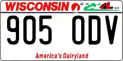 WI license plate 905ODV