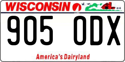 WI license plate 905ODX