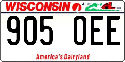WI license plate 905OEE