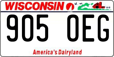 WI license plate 905OEG