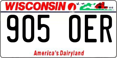 WI license plate 905OER