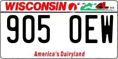 WI license plate 905OEW