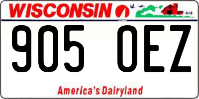 WI license plate 905OEZ