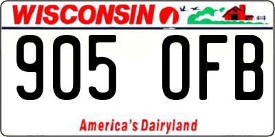 WI license plate 905OFB