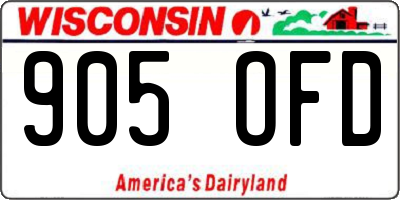 WI license plate 905OFD