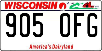 WI license plate 905OFG