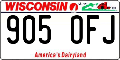 WI license plate 905OFJ