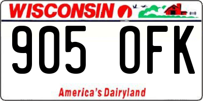 WI license plate 905OFK