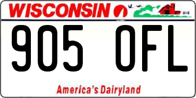 WI license plate 905OFL