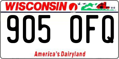 WI license plate 905OFQ