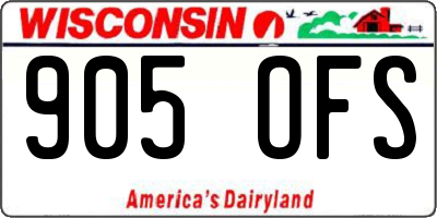 WI license plate 905OFS