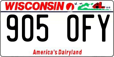 WI license plate 905OFY