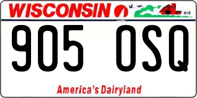 WI license plate 905OSQ