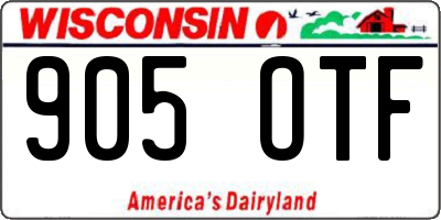 WI license plate 905OTF