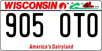 WI license plate 905OTO