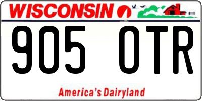 WI license plate 905OTR
