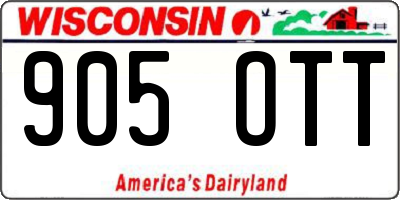 WI license plate 905OTT