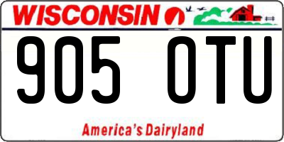 WI license plate 905OTU