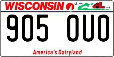 WI license plate 905OUO