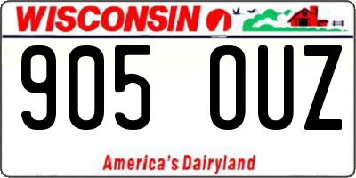 WI license plate 905OUZ