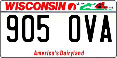 WI license plate 905OVA