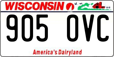 WI license plate 905OVC