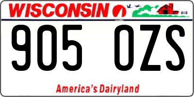WI license plate 905OZS