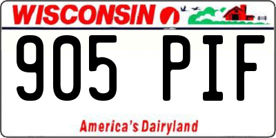 WI license plate 905PIF