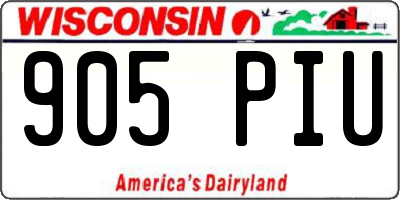 WI license plate 905PIU