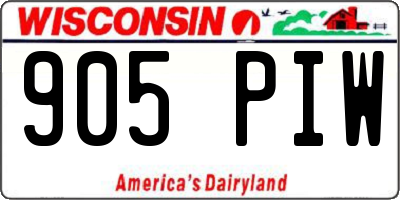 WI license plate 905PIW