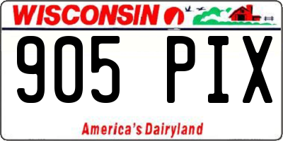 WI license plate 905PIX