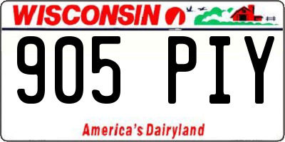 WI license plate 905PIY