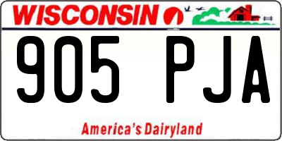 WI license plate 905PJA