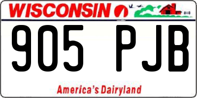 WI license plate 905PJB