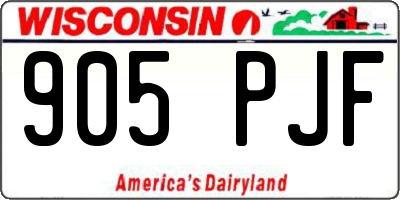 WI license plate 905PJF