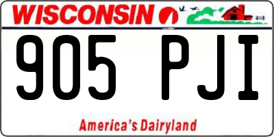 WI license plate 905PJI