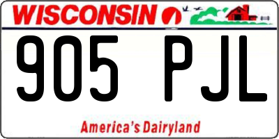 WI license plate 905PJL