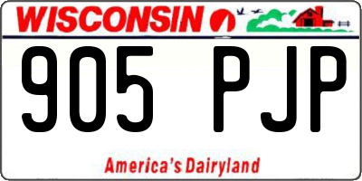 WI license plate 905PJP