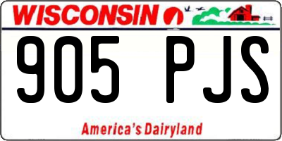 WI license plate 905PJS