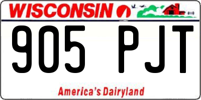 WI license plate 905PJT