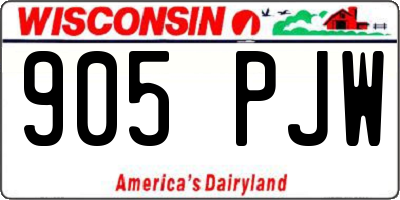 WI license plate 905PJW