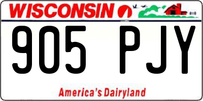 WI license plate 905PJY