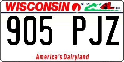 WI license plate 905PJZ