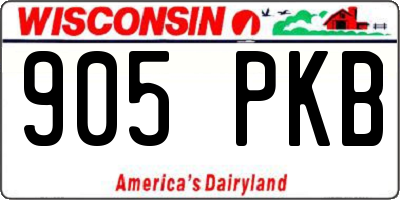 WI license plate 905PKB