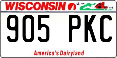WI license plate 905PKC
