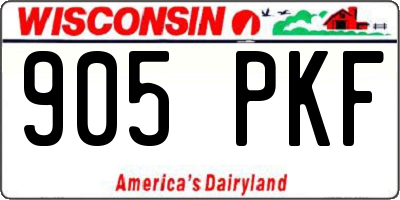 WI license plate 905PKF